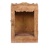 Indian Hand Carved Glass Door Solid Wood Small Cabinet D21